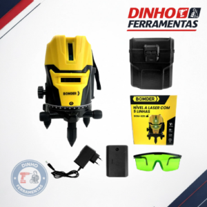 Nivel Laser Bomder 5 Linhas Recargable Preto/Amarelo