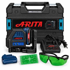 Nível a Laser Arita 2 Linhas Verde com Bateria, Carregador e Maleta