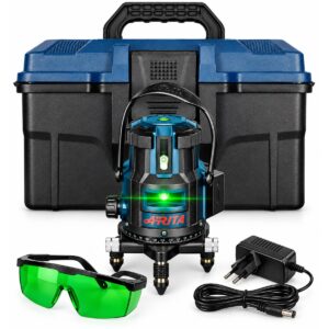 Nível a Laser Arita 5 Linhas Verde a Bateria com Carregador e Maleta de Transporte