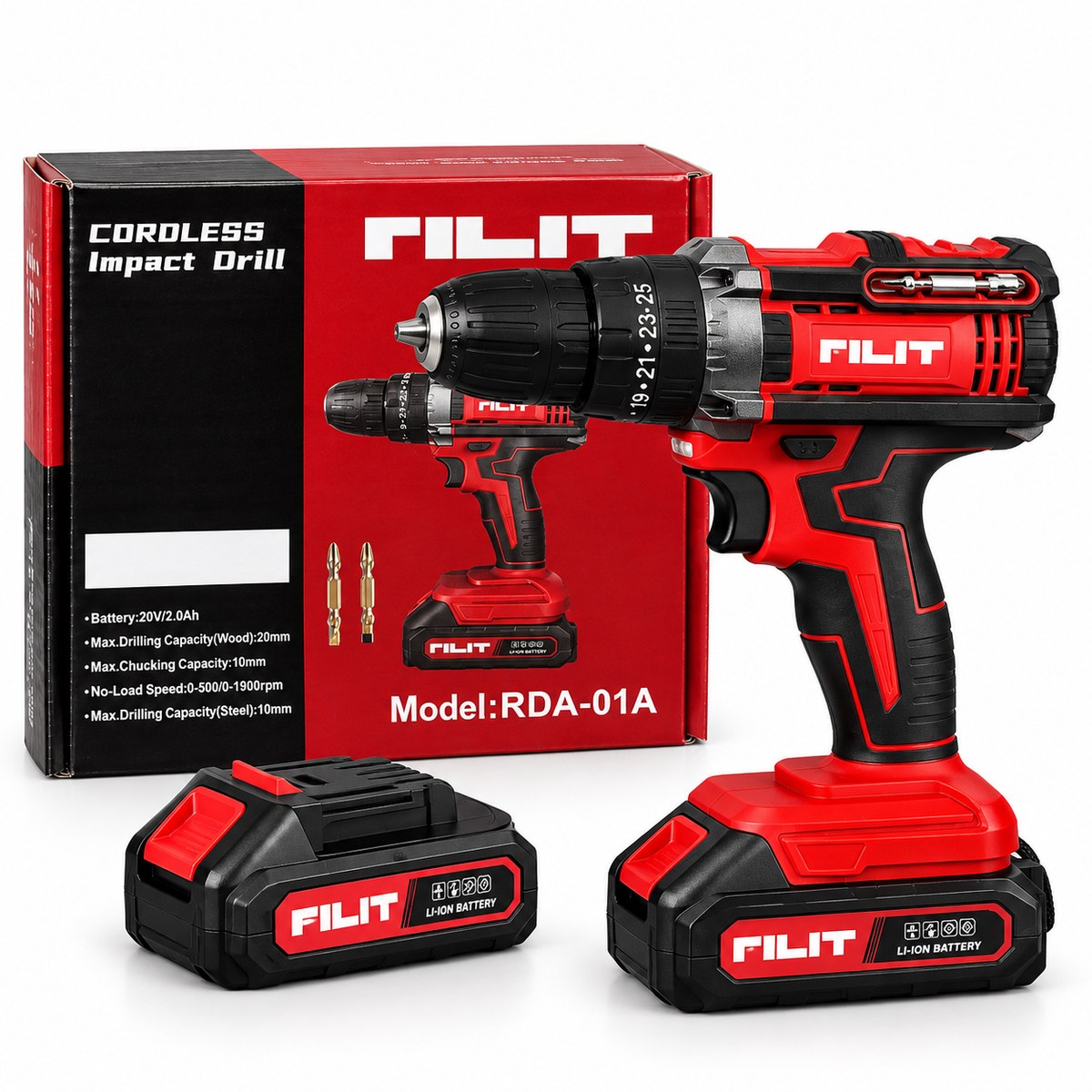 Parafusadeira e Furadeira Rilit 20V com Bateria e Carregador